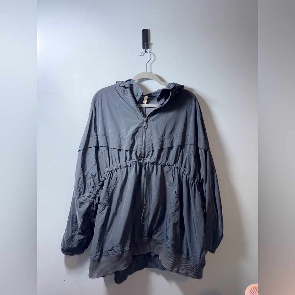 Free People Movement women’s oversized grayish blue Anorak Jacket Adjustable Lg
